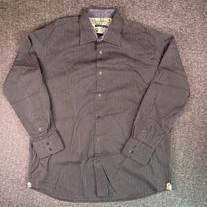 Visconti Uomo Shirts Mens 2XL Gray Long Sleeve Button Up 2-Ply Mercerized Cotton